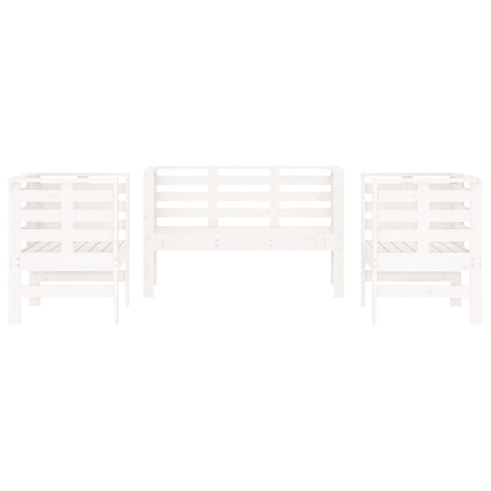 Set mobilier de grădină, 3 piese, alb, lemn masiv de pin - WALTI WALTI