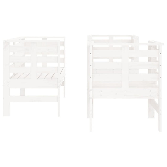 Set mobilier de grădină, 3 piese, alb, lemn masiv de pin - WALTI WALTI