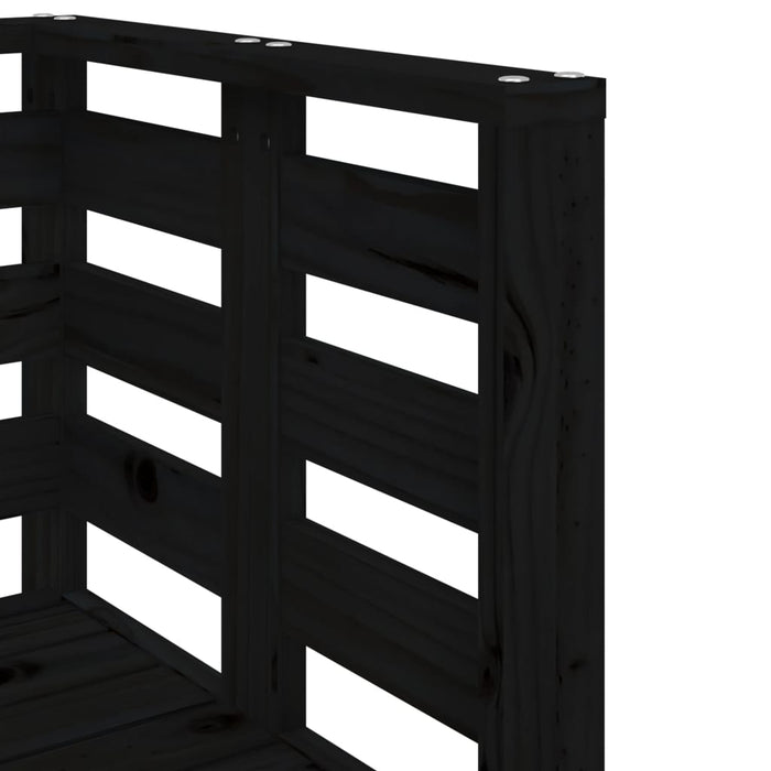 Set mobilier de grădină, 3 piese, negru, lemn masiv pin - WALTI WALTI