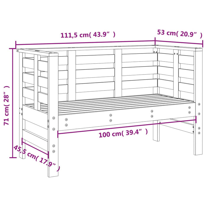 Set mobilier de grădină, 3 piese, negru, lemn masiv pin - WALTI WALTI