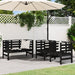 Set mobilier de grădină, 3 piese, negru, lemn masiv pin - WALTI WALTI
