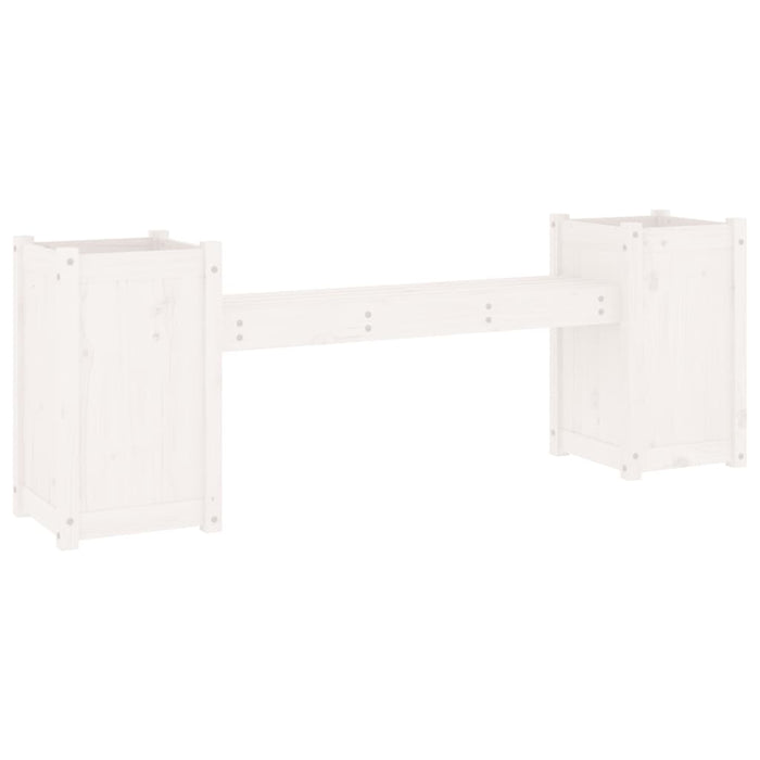 Banchetă cu jardiniere, alb, 180x36x63 cm, lemn masiv de pin WALTI