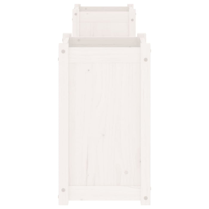 Banchetă cu jardiniere, alb, 180x36x63 cm, lemn masiv de pin WALTI