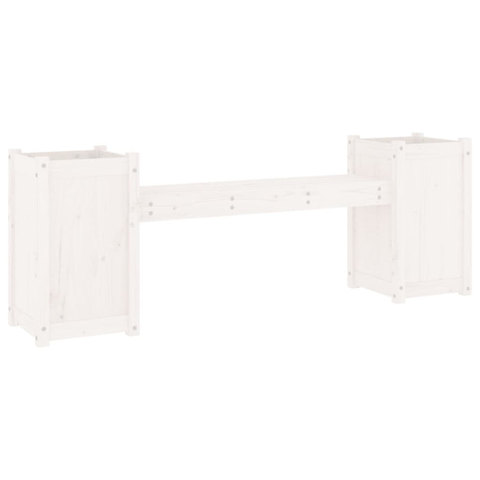Banchetă cu jardiniere, alb, 180x36x63 cm, lemn masiv de pin WALTI