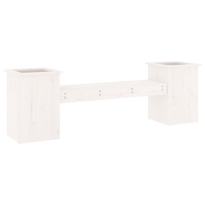 Jardinieră bancă, alb, 184,5x39,5x56,5 cm, lemn masiv de pin - WALTI WALTI
