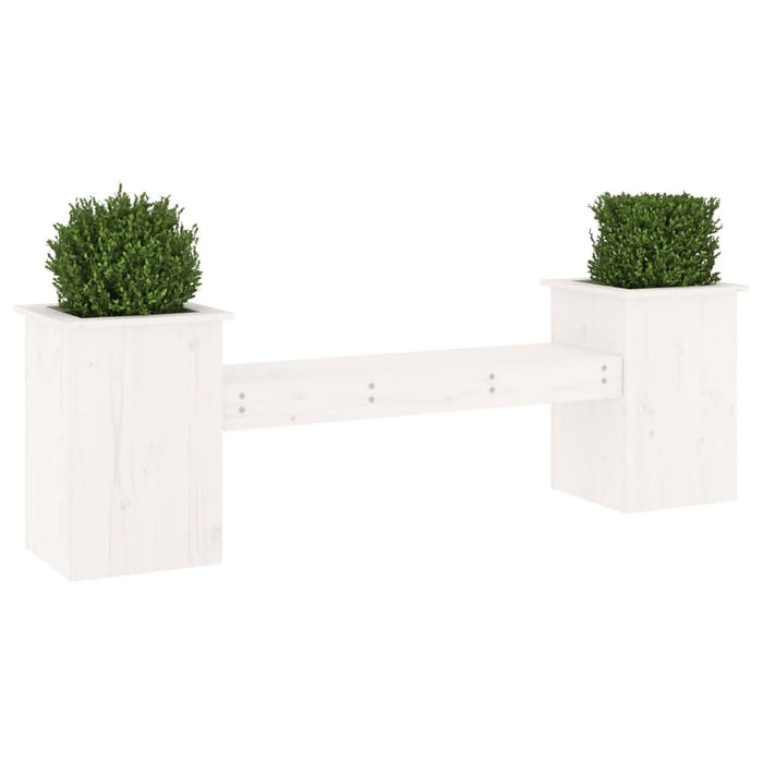 Jardinieră bancă, alb, 184,5x39,5x56,5 cm, lemn masiv de pin - WALTI WALTI