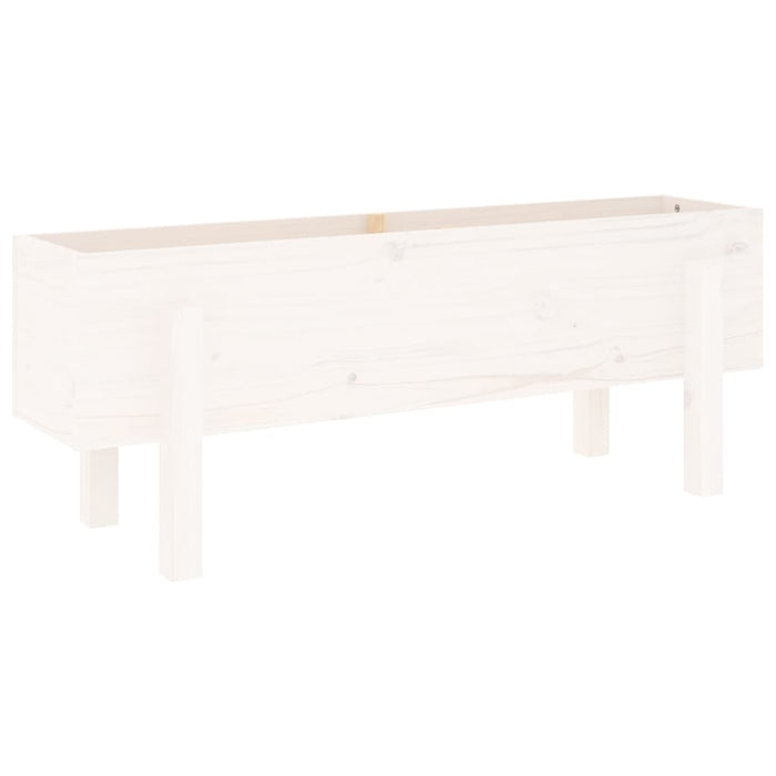 Strat înălțat de grădină, alb, 101x30x38 cm, lemn masiv de pin - WALTI WALTI