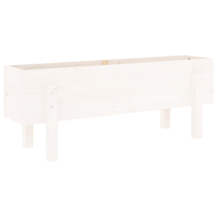 Strat înălțat de grădină, alb, 101x30x38 cm, lemn masiv de pin - WALTI WALTI