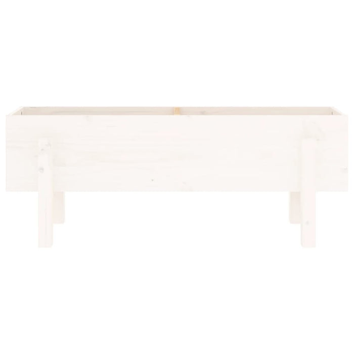 Strat înălțat de grădină, alb, 101x30x38 cm, lemn masiv de pin - WALTI WALTI