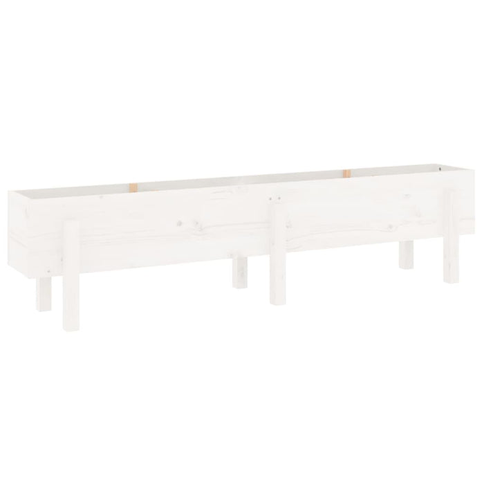 Strat înălțat de grădină, alb, 160x30x38 cm, lemn masiv de pin - WALTI WALTI