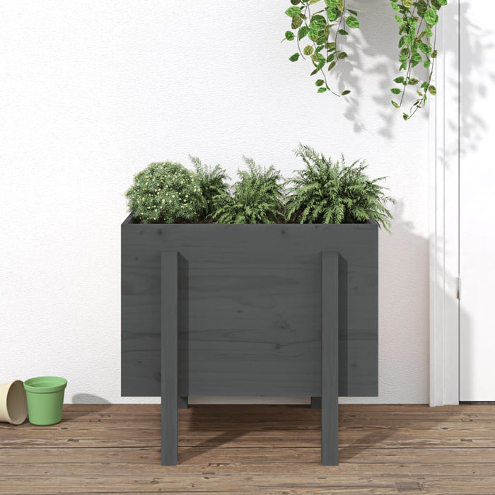 Jardinieră de grădină, gri, 62x50x57 cm, lemn masiv pin - WALTI WALTI