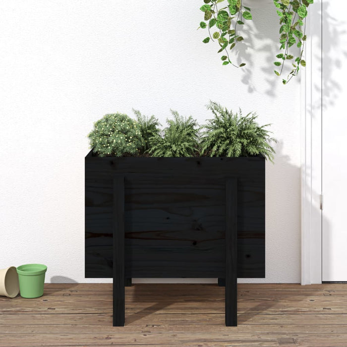 Jardinieră de grădină, negru, 62x50x57 cm, lemn masiv pin - WALTI WALTI
