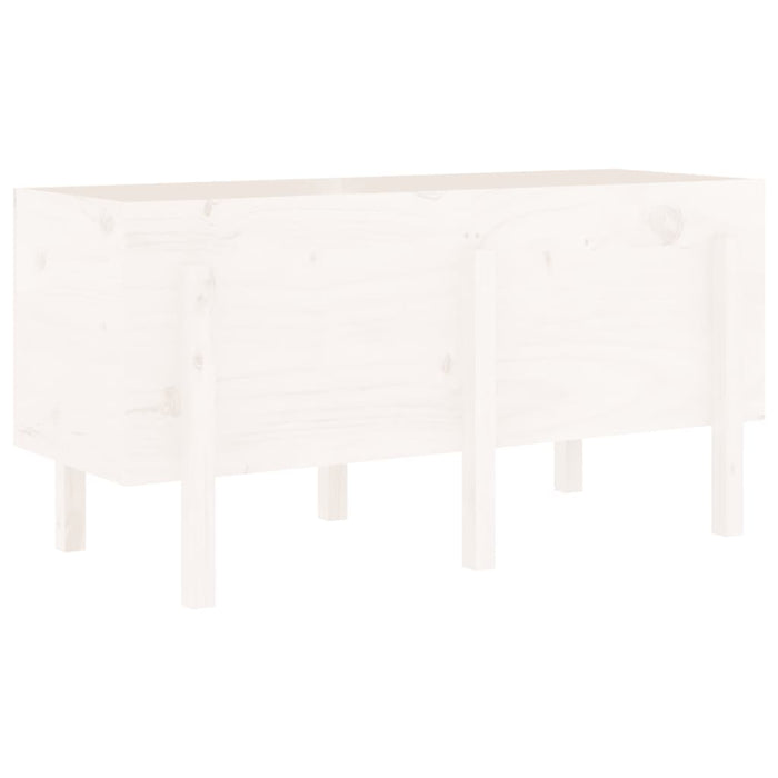 Strat înălțat de grădină, alb, 121x50x57 cm, lemn masiv de pin - WALTI WALTI