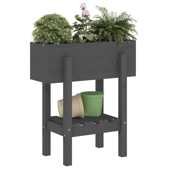 Jardinieră de grădină, gri, 62x30x69 cm, lemn masiv pin - WALTI WALTI