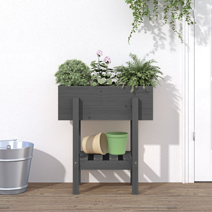 Jardinieră de grădină, gri, 62x30x69 cm, lemn masiv pin - WALTI WALTI