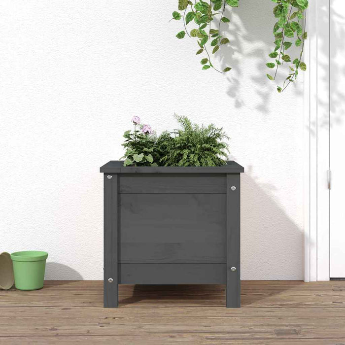 Jardinieră de grădină, gri, 40x40x39 cm, lemn masiv pin - WALTI WALTI