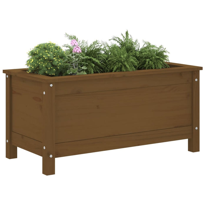 Jardinieră de grădină, maro miere, 82,5x40x39 cm lemn masiv pin - WALTI WALTI