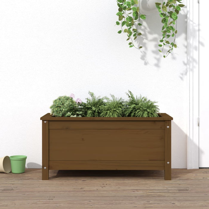 Jardinieră de grădină, maro miere, 82,5x40x39 cm lemn masiv pin - WALTI WALTI