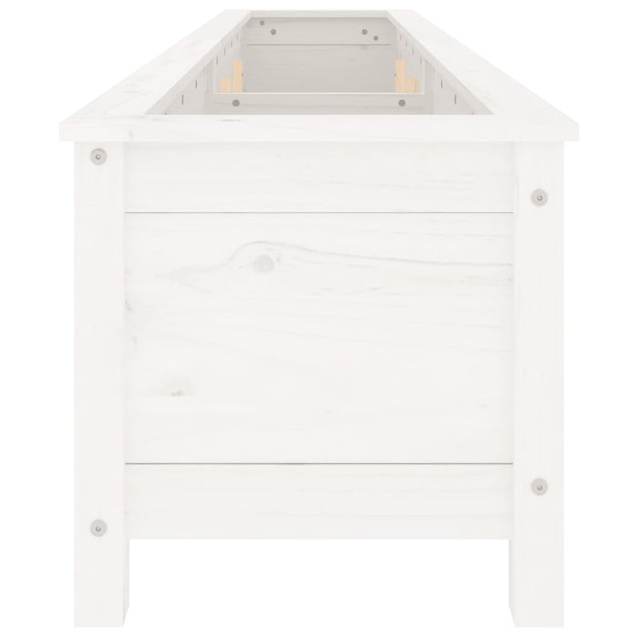 Strat înălțat de grădină, alb, 199,5x40x39 cm, lemn masiv pin - WALTI WALTI
