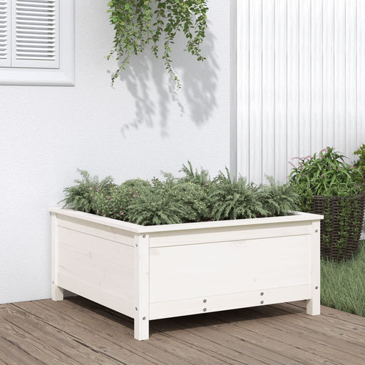 Jardinieră de grădină, alb, 82,5x82,5x39 cm, lemn masiv de pin - WALTI WALTI