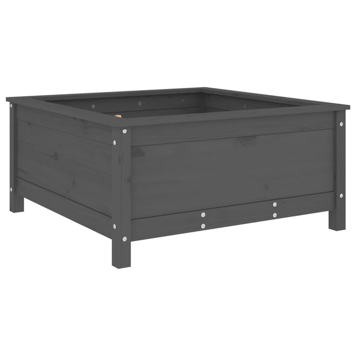 Jardinieră de grădină, gri, 82,5x82,5x39 cm, lemn masiv pin - WALTI WALTI