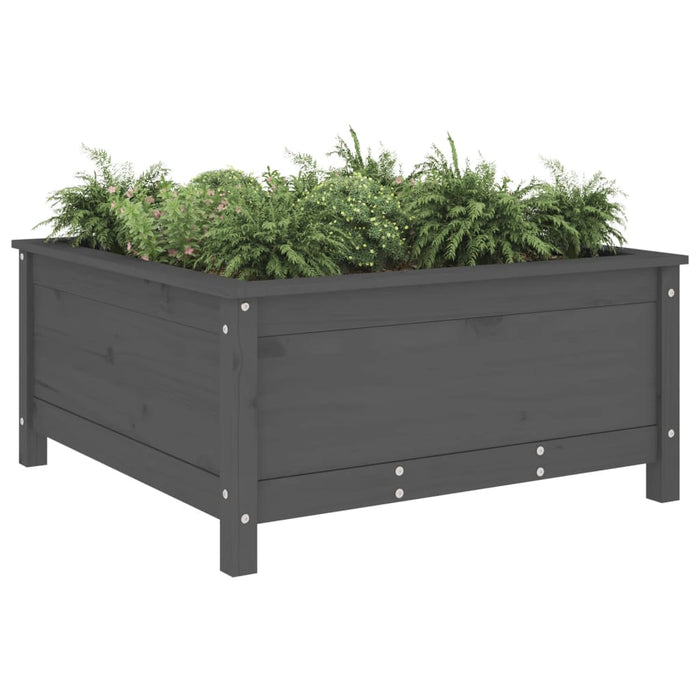 Jardinieră de grădină, gri, 82,5x82,5x39 cm, lemn masiv pin - WALTI WALTI