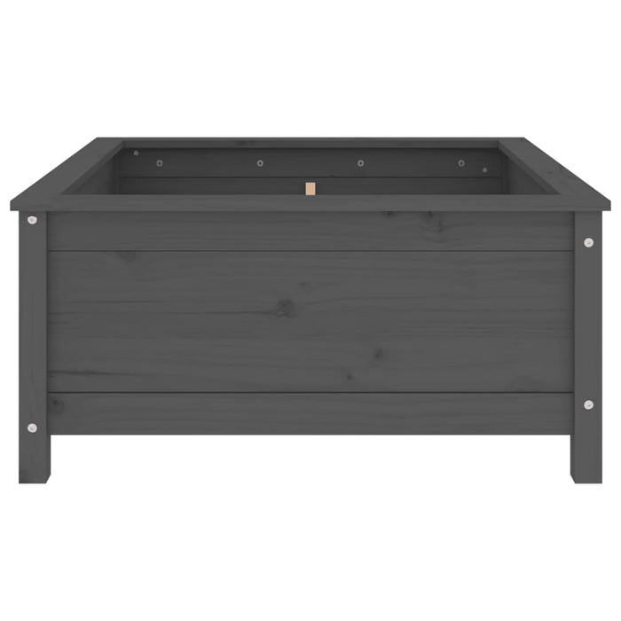 Jardinieră de grădină, gri, 82,5x82,5x39 cm, lemn masiv pin - WALTI WALTI