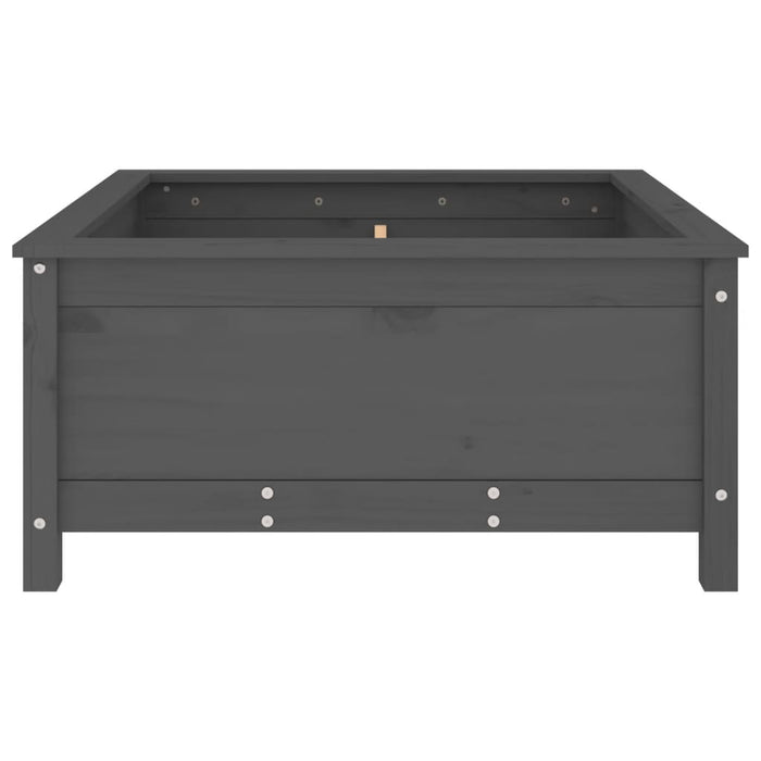 Jardinieră de grădină, gri, 82,5x82,5x39 cm, lemn masiv pin - WALTI WALTI