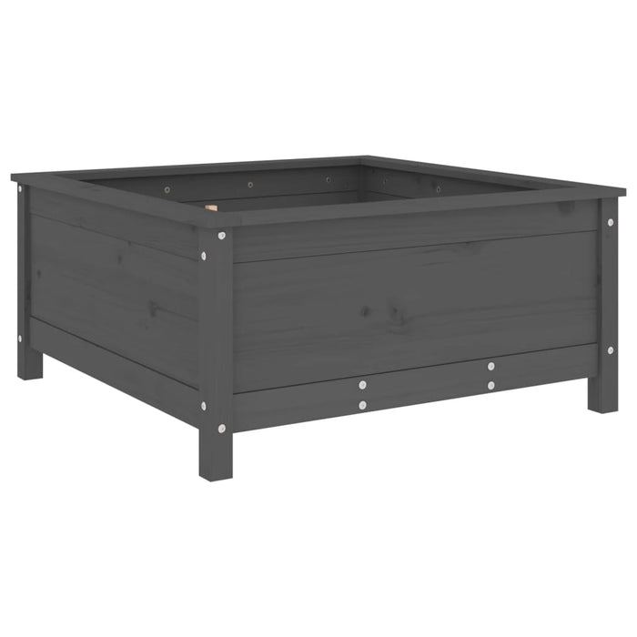 Jardinieră de grădină, gri, 82,5x82,5x39 cm, lemn masiv pin - WALTI WALTI