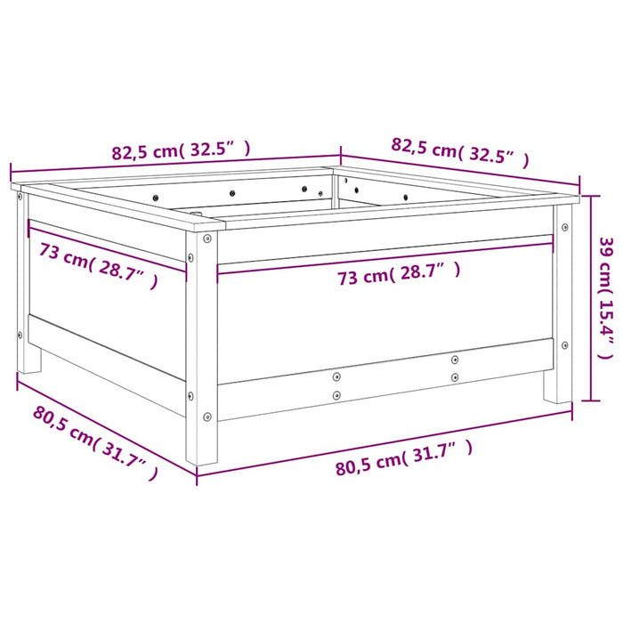 Jardinieră grădină, maro miere, 82,5x82,5x39 cm lemn masiv pin - WALTI WALTI