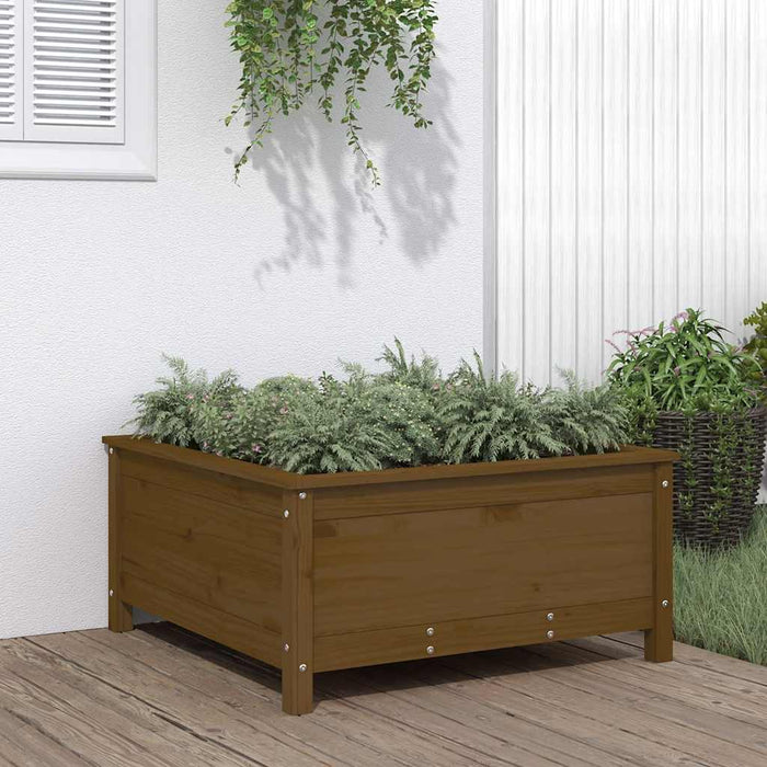 Jardinieră grădină, maro miere, 82,5x82,5x39 cm lemn masiv pin - WALTI WALTI