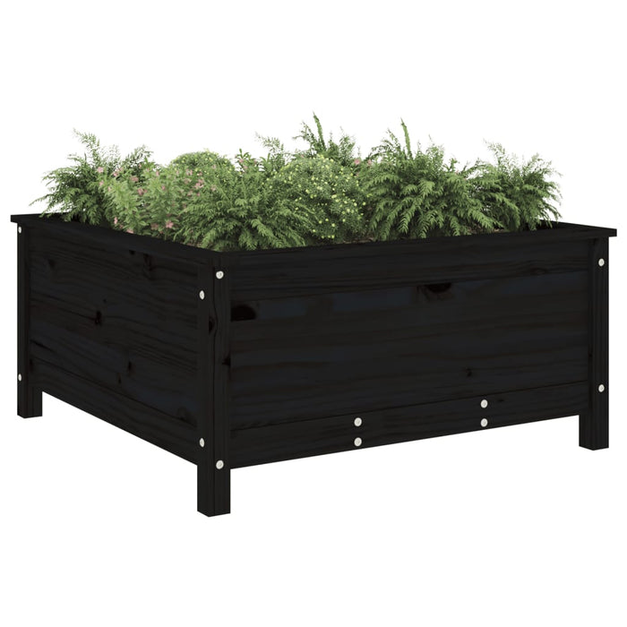 Jardinieră de grădină, negru, 82,5x82,5x39 cm lemn masiv de pin - WALTI WALTI