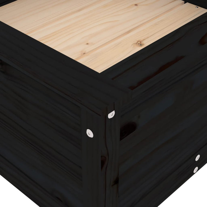 Jardinieră de grădină, negru, 82,5x82,5x39 cm lemn masiv de pin - WALTI WALTI