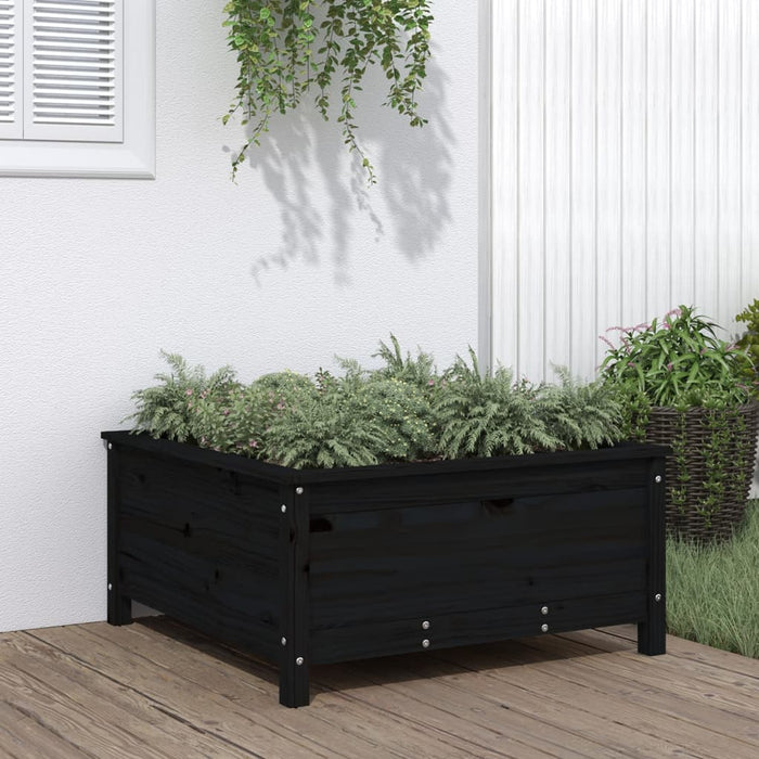 Jardinieră de grădină, negru, 82,5x82,5x39 cm lemn masiv de pin - WALTI WALTI