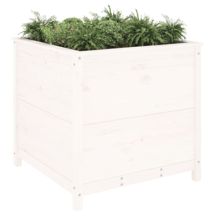 Jardinieră de grădină, alb, 82,5x82,5x78 cm, lemn masiv de pin - WALTI WALTI