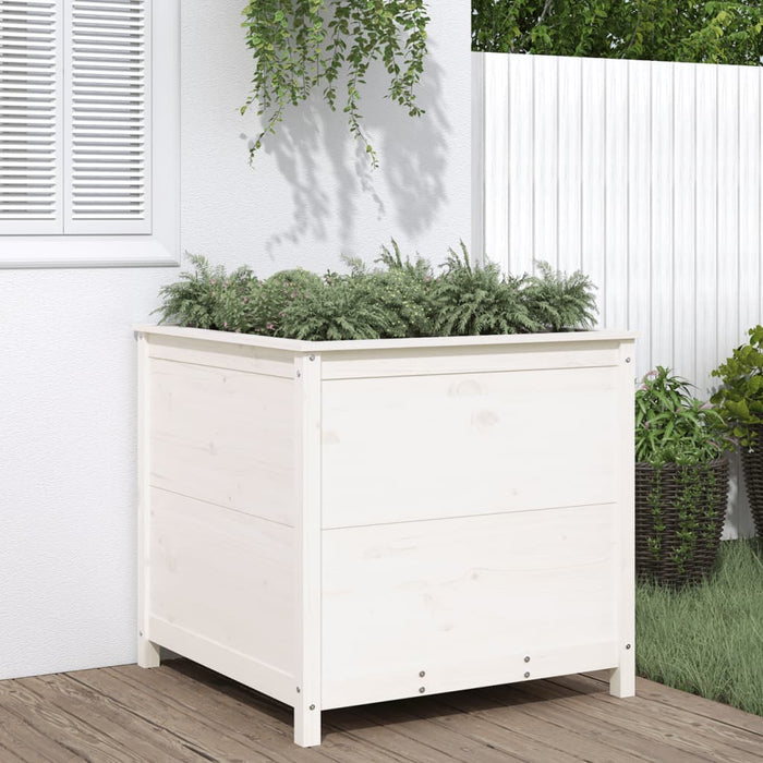 Jardinieră de grădină, alb, 82,5x82,5x78 cm, lemn masiv de pin - WALTI WALTI