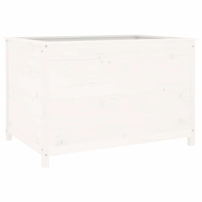 Strat înălțat de grădină, alb, 119,5x82,5x78 cm, lemn masiv pin - WALTI WALTI