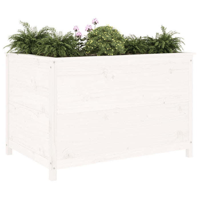Strat înălțat de grădină, alb, 119,5x82,5x78 cm, lemn masiv pin - WALTI WALTI