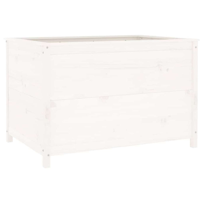 Strat înălțat de grădină, alb, 119,5x82,5x78 cm, lemn masiv pin - WALTI WALTI