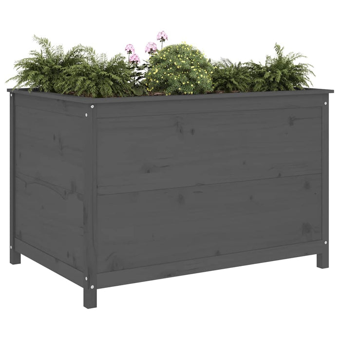 Strat înălțat de grădină, gri, 119,5x82,5x78 cm, lemn masiv pin - WALTI WALTI