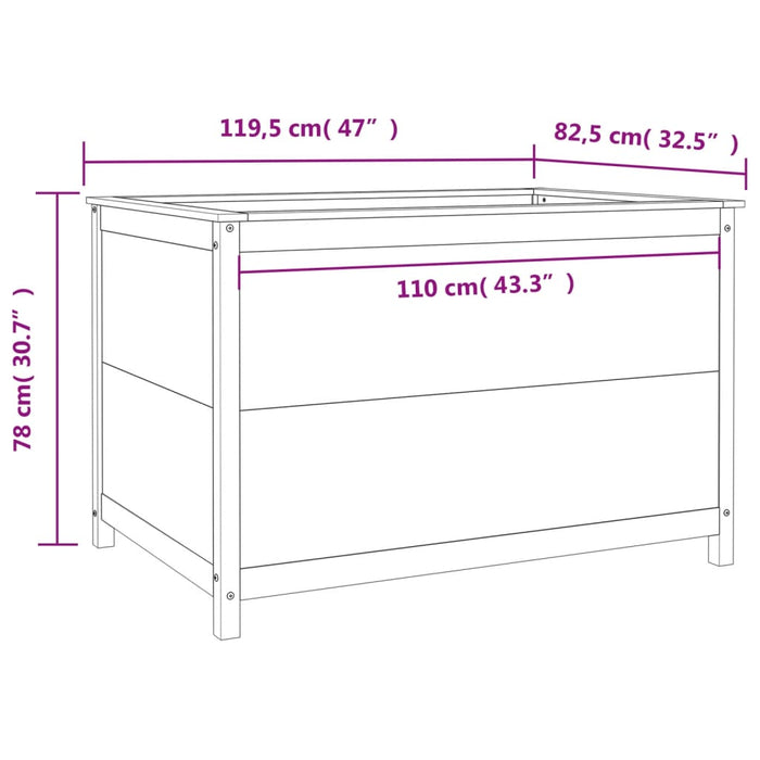 Strat înălțat grădină maro miere 119,5x82,5x78cm lemn masiv pin - WALTI WALTI