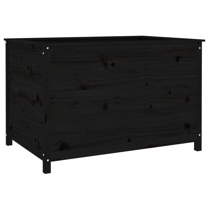 Strat înălțat de grădină negru 119,5x82,5x78 cm lemn masiv pin - WALTI WALTI