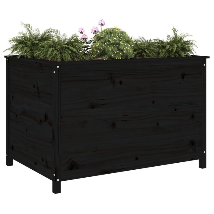 Strat înălțat de grădină negru 119,5x82,5x78 cm lemn masiv pin - WALTI WALTI