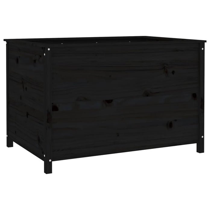Strat înălțat de grădină negru 119,5x82,5x78 cm lemn masiv pin - WALTI WALTI