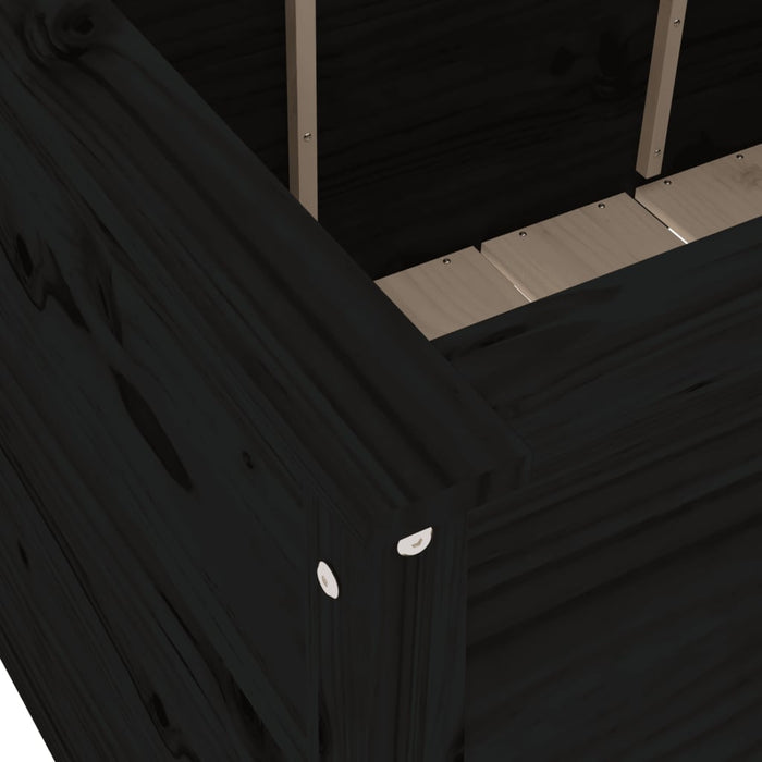 Strat înălțat de grădină negru 119,5x82,5x78 cm lemn masiv pin - WALTI WALTI