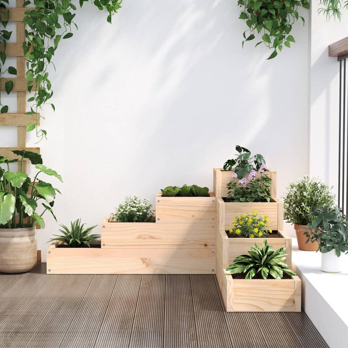 Jardinieră grădină 4 niveluri, 80,5x79x36 cm lemn masiv pin - WALTI WALTI