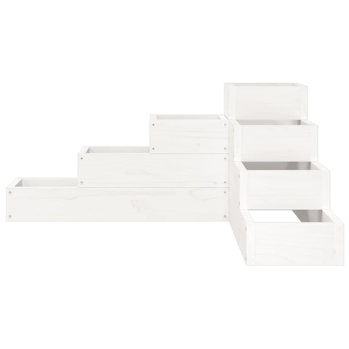 Jardinieră grădină 4 niveluri, alb 80,5x79x36 cm lemn masiv pin - WALTI WALTI