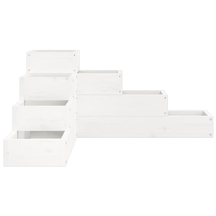Jardinieră grădină 4 niveluri, alb 80,5x79x36 cm lemn masiv pin - WALTI WALTI