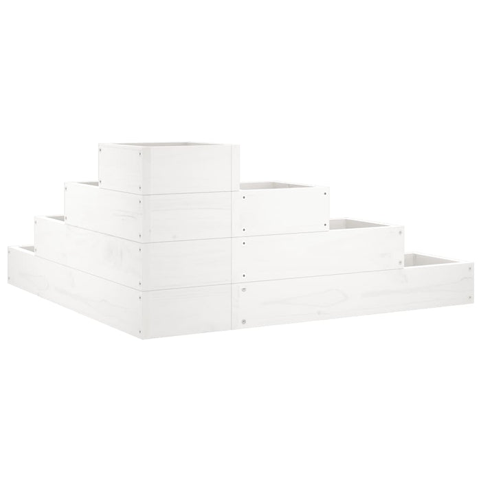 Jardinieră grădină 4 niveluri, alb 80,5x79x36 cm lemn masiv pin - WALTI WALTI