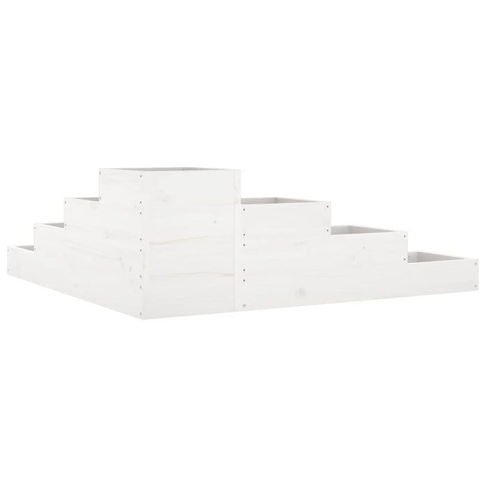 Jardinieră grădină cu 4 niveluri, alb, 106x104,5x36 cm lemn pin - WALTI WALTI